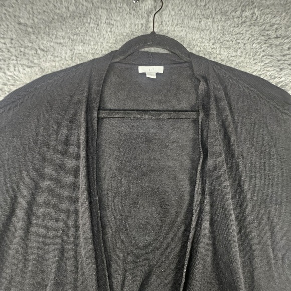 J Jill Cardigan Womens 2X Black Cuffed Sleeve Linen Blend Open Front Sweater - Picture 3 of 13